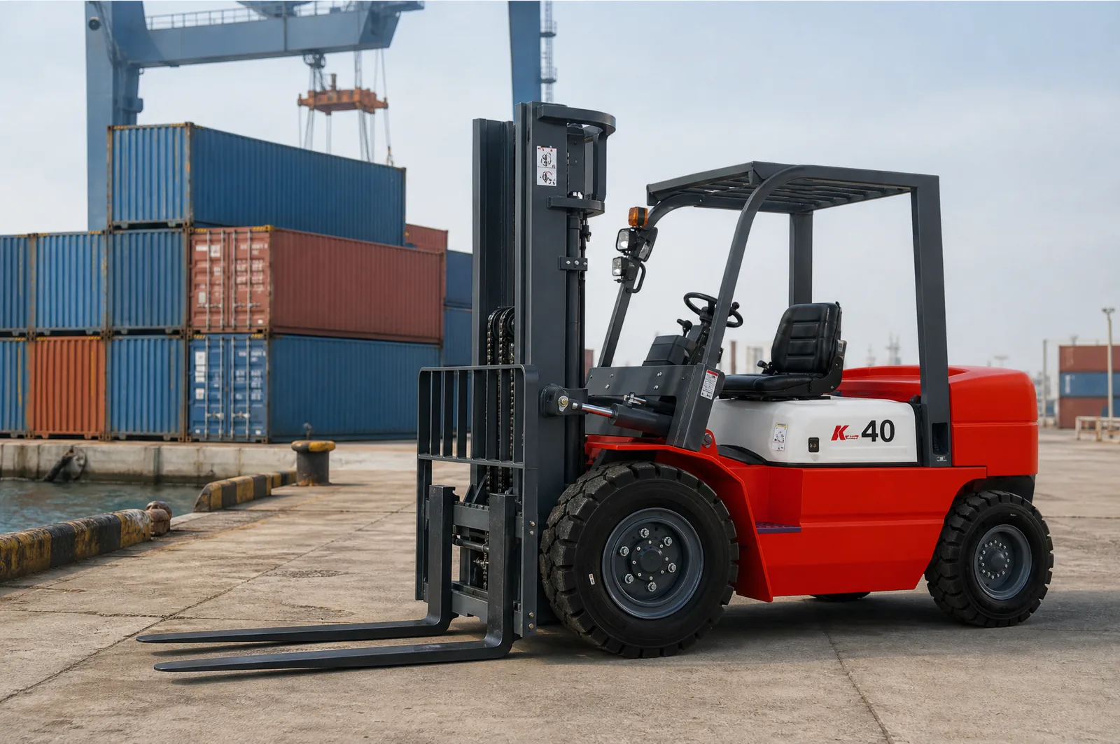 CPC(D)40Q 3.8 t diesel forklift working in port
