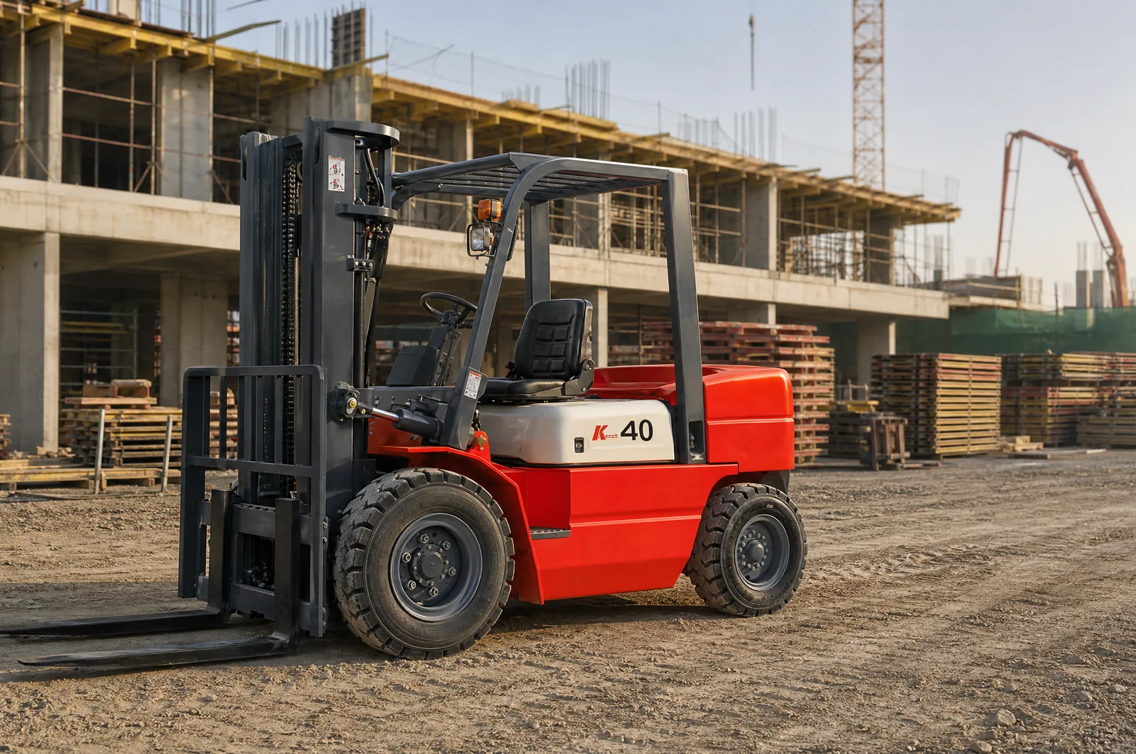 CPC(D)40Q 3.8 t diesel forklift working in construction